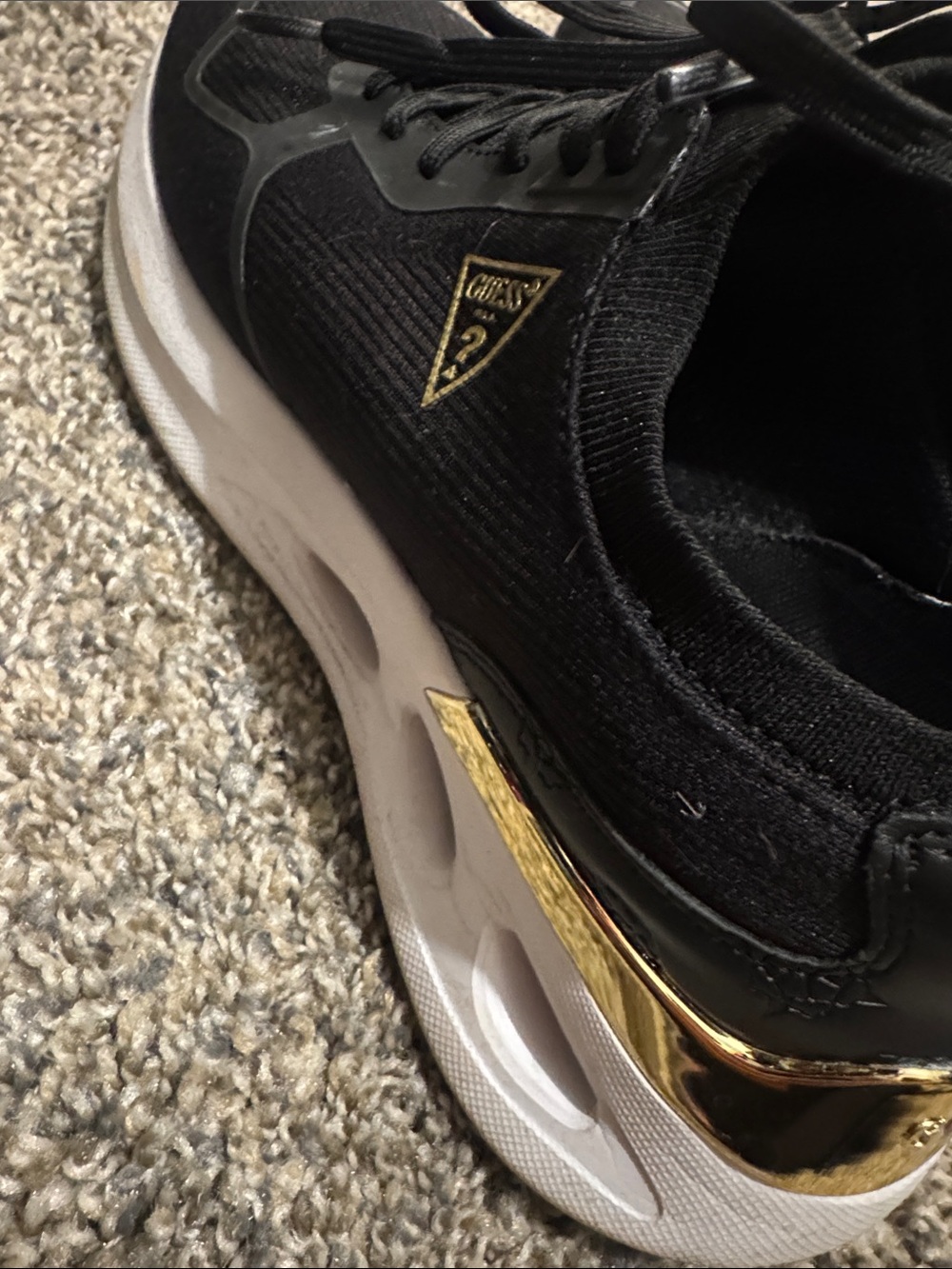 GUESS Black Athletic Sneakers with Gold Accents